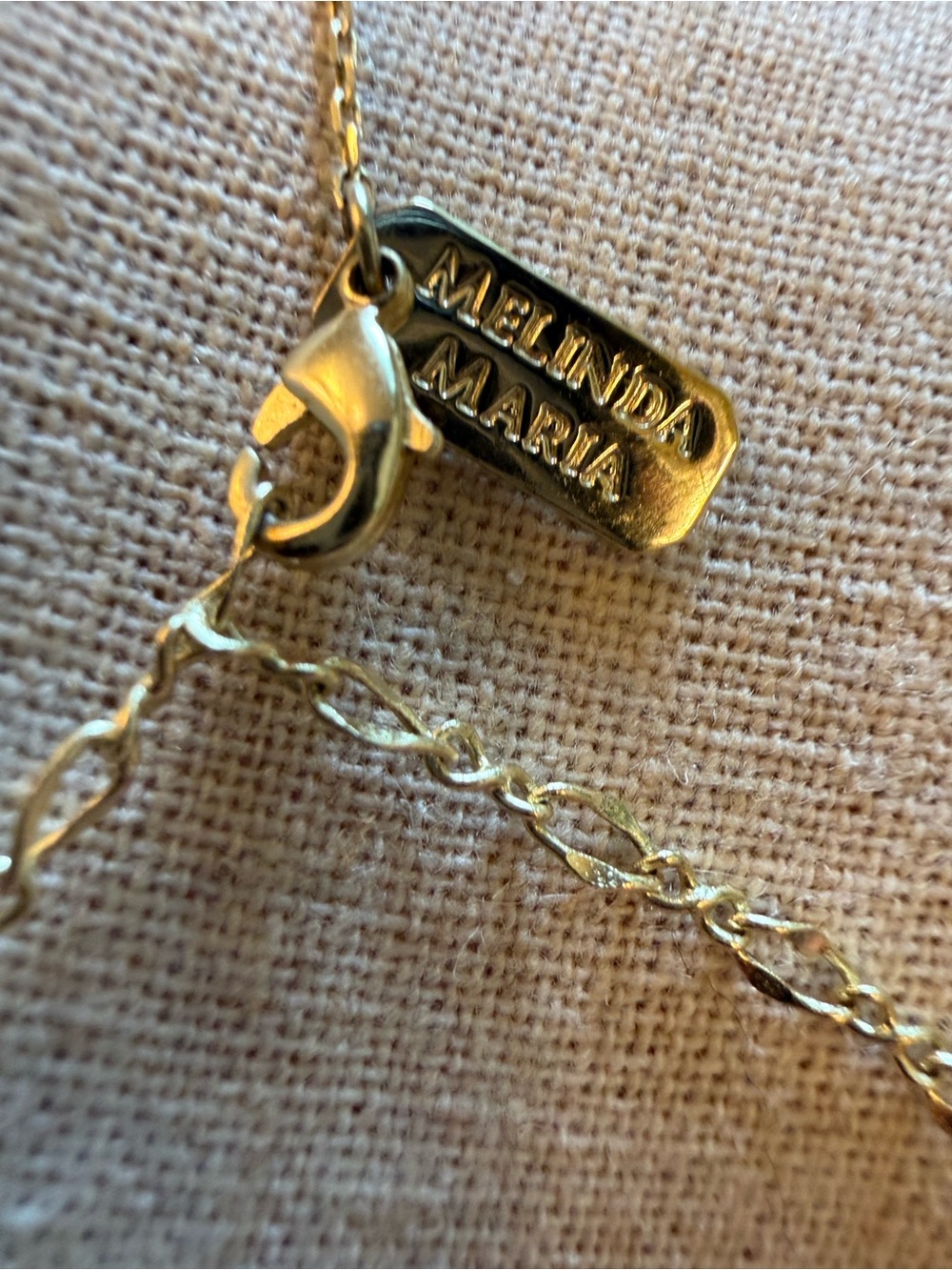 Melinda Maria Gold Heart Necklace with Clear Crystal - Picture 4 of 5